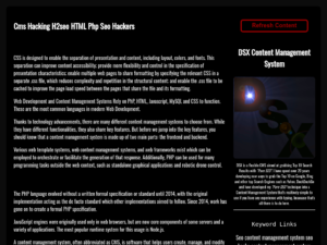 DSX Content Management System (CMS) Home DSX Content Management System (CMS) Home