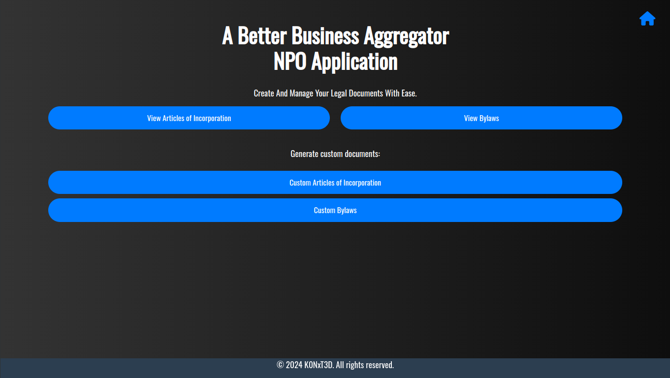 A Better Business Aggregator - Non Profit Organization Setup